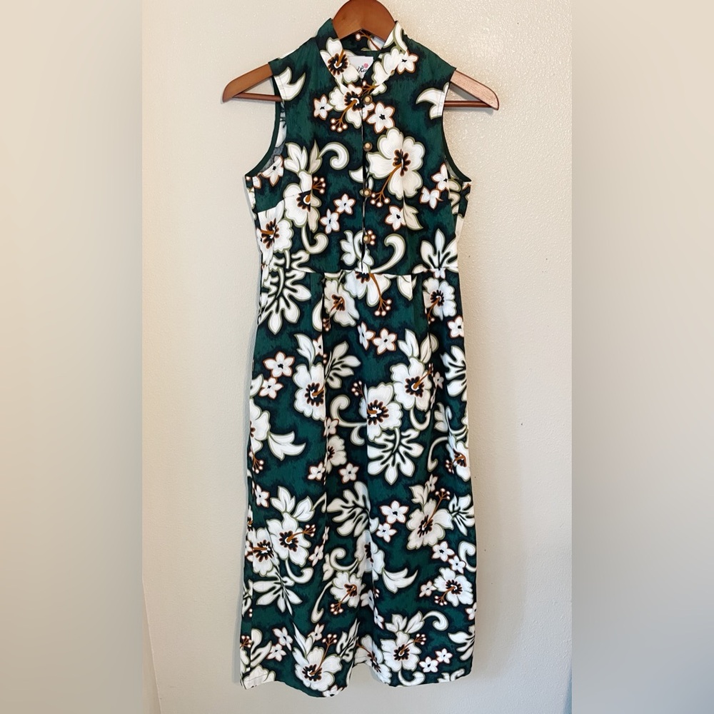 Karyl Kaye Vintage Floral Hawaiian Maxi Dress size 8
